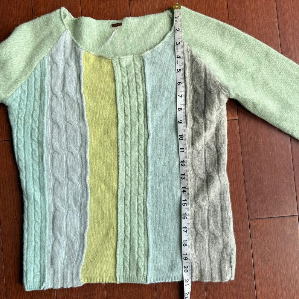 Free People Wool Blend Striped Cable Knit Sweater‎